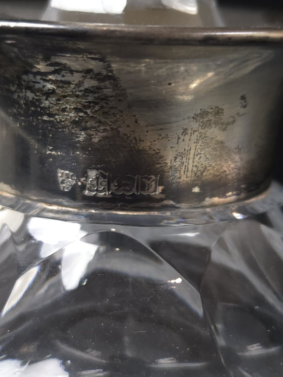 English Silver And Crystal Whisky Decanter - (20th Century)-photo-6