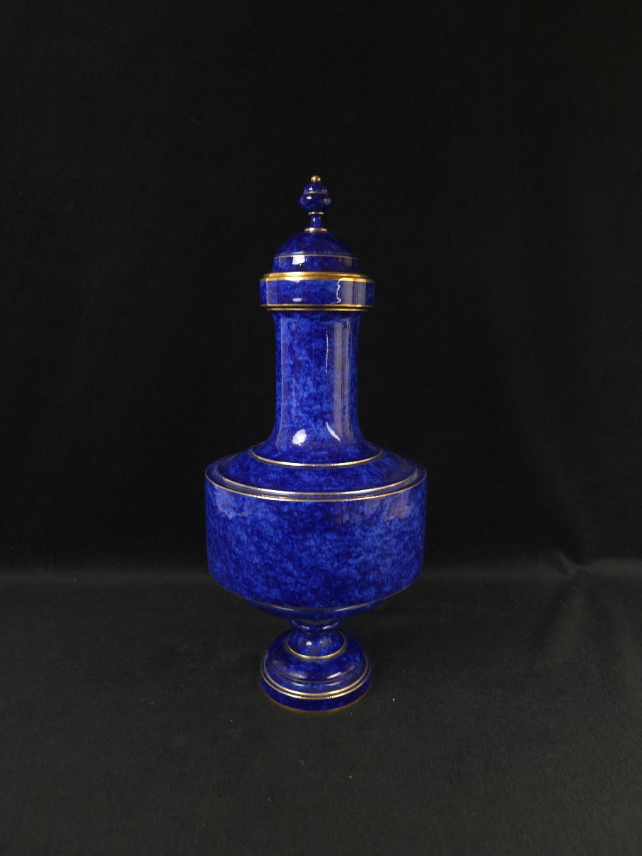 Sèvres - Vase en porcelaine bleu (XIXe siècle)-photo-3
