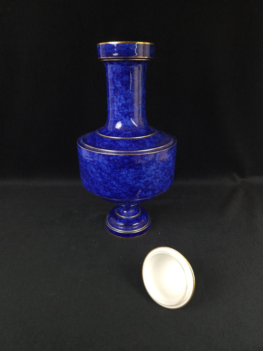 Sèvres - Vase en porcelaine bleu (XIXe siècle)-photo-4