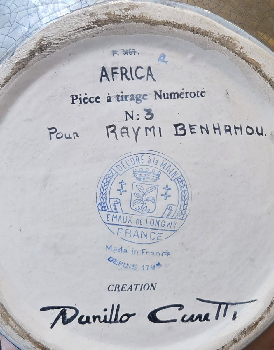 Vase boule en céramique Longwy - Modèle Africa par Danillo Curetti (1953-1993)-photo-2