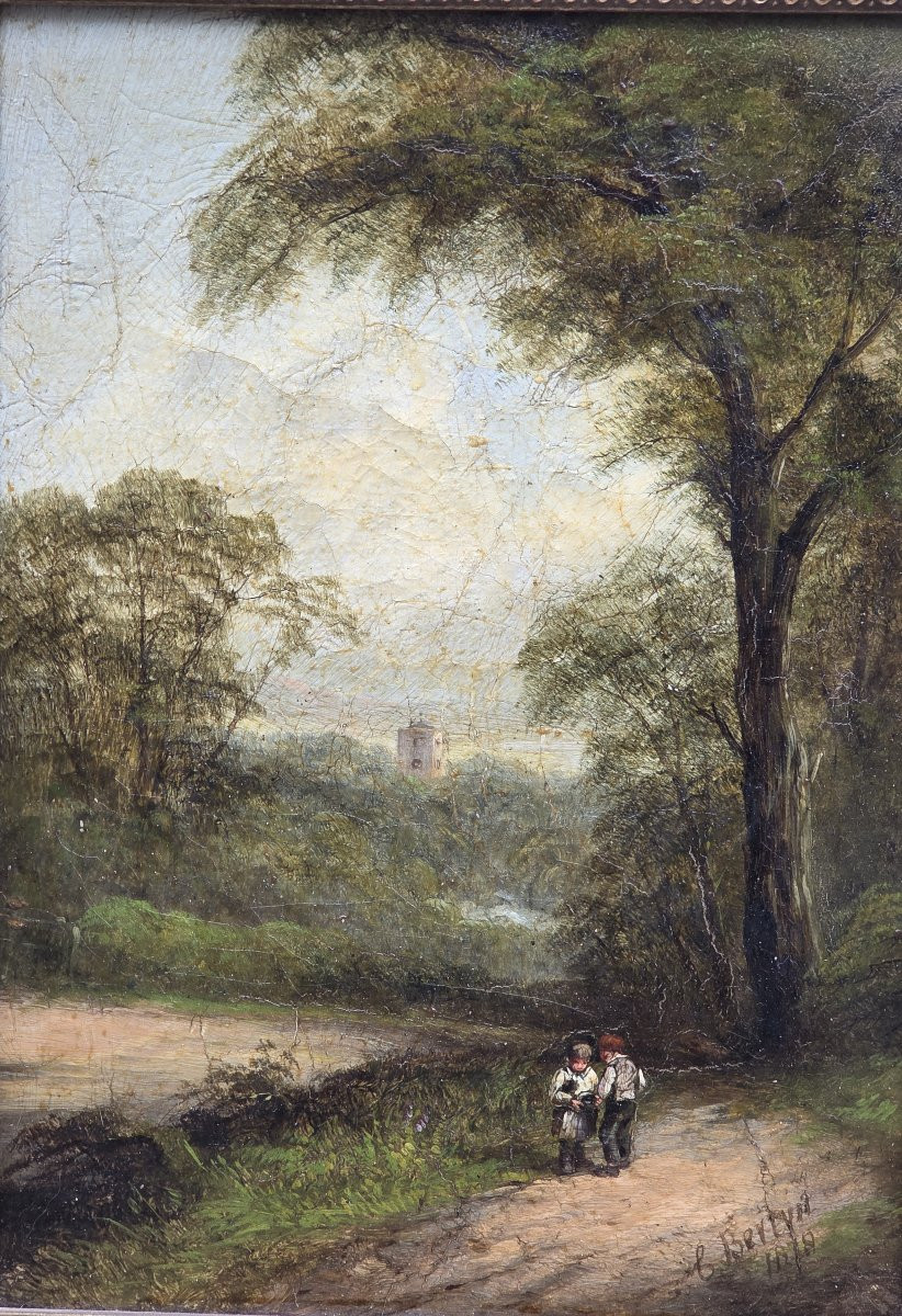Camille Berlyn (xixth Century) - Oil On Canvas - Animated Landscape-photo-3