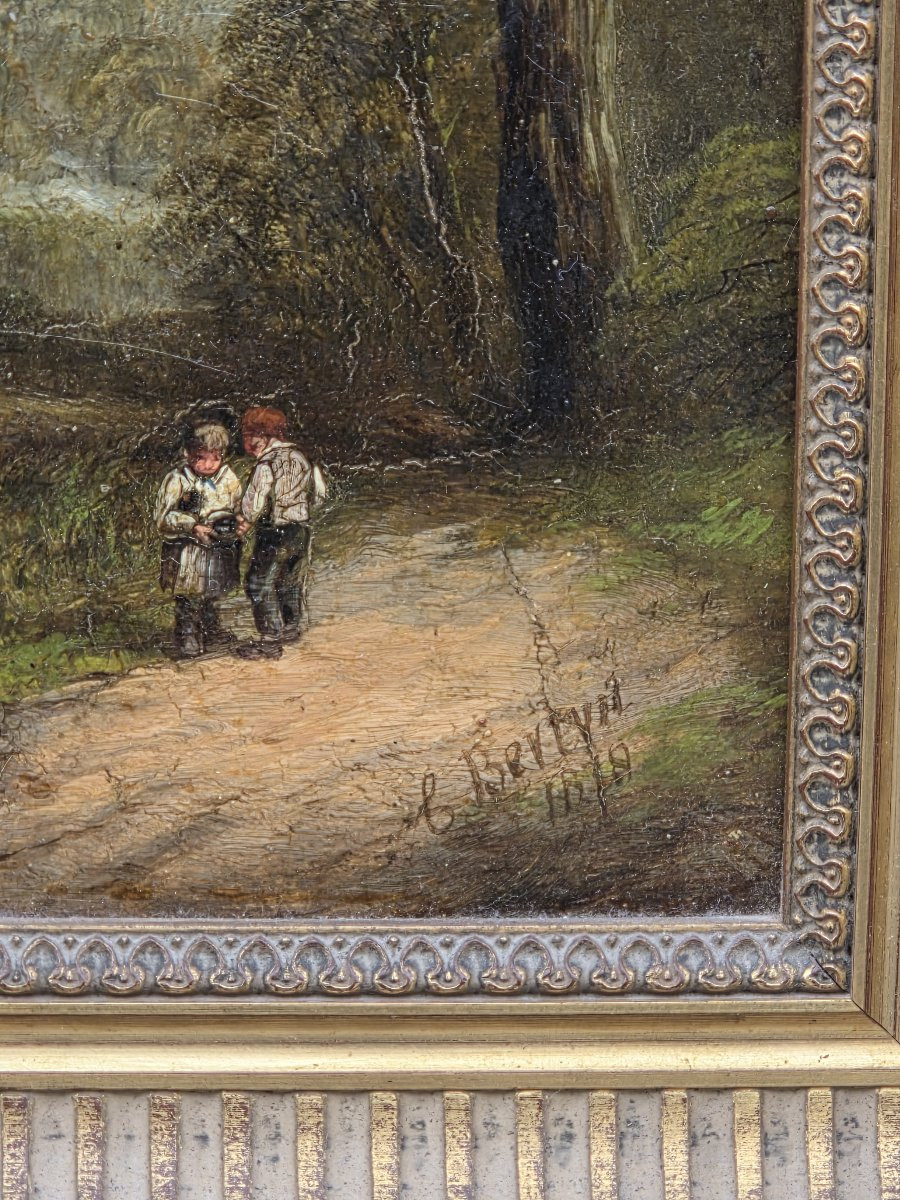 Camille Berlyn (xixth Century) - Oil On Canvas - Animated Landscape-photo-4