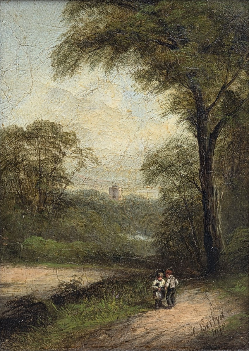 Camille Berlyn (xixth Century) - Oil On Canvas - Animated Landscape