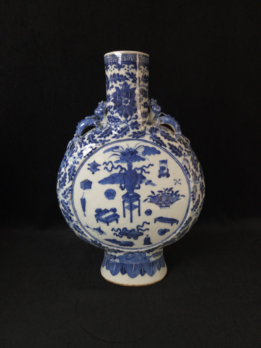 Baoyueping Blue-white Porcelain Gourd Vase - China (19th Century)-photo-2