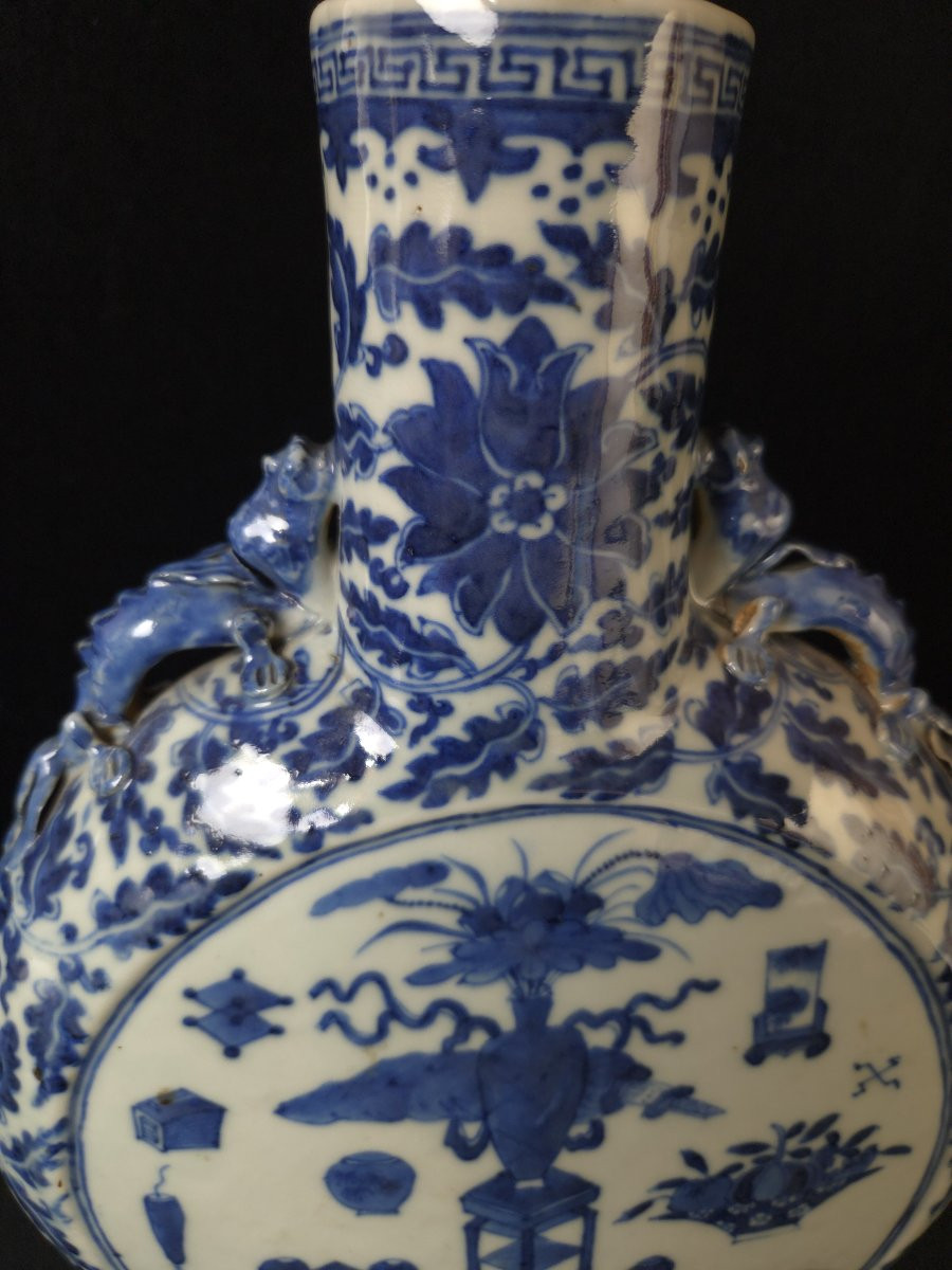 Baoyueping Blue-white Porcelain Gourd Vase - China (19th Century)-photo-3