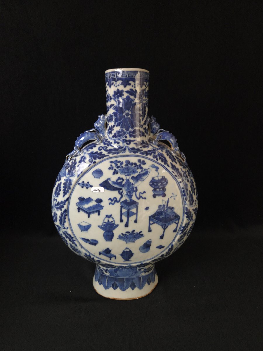Baoyueping Blue-white Porcelain Gourd Vase - China (19th Century)-photo-2
