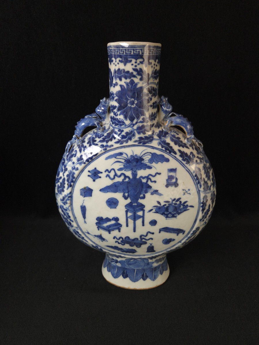 Baoyueping Blue-white Porcelain Gourd Vase - China (19th Century)