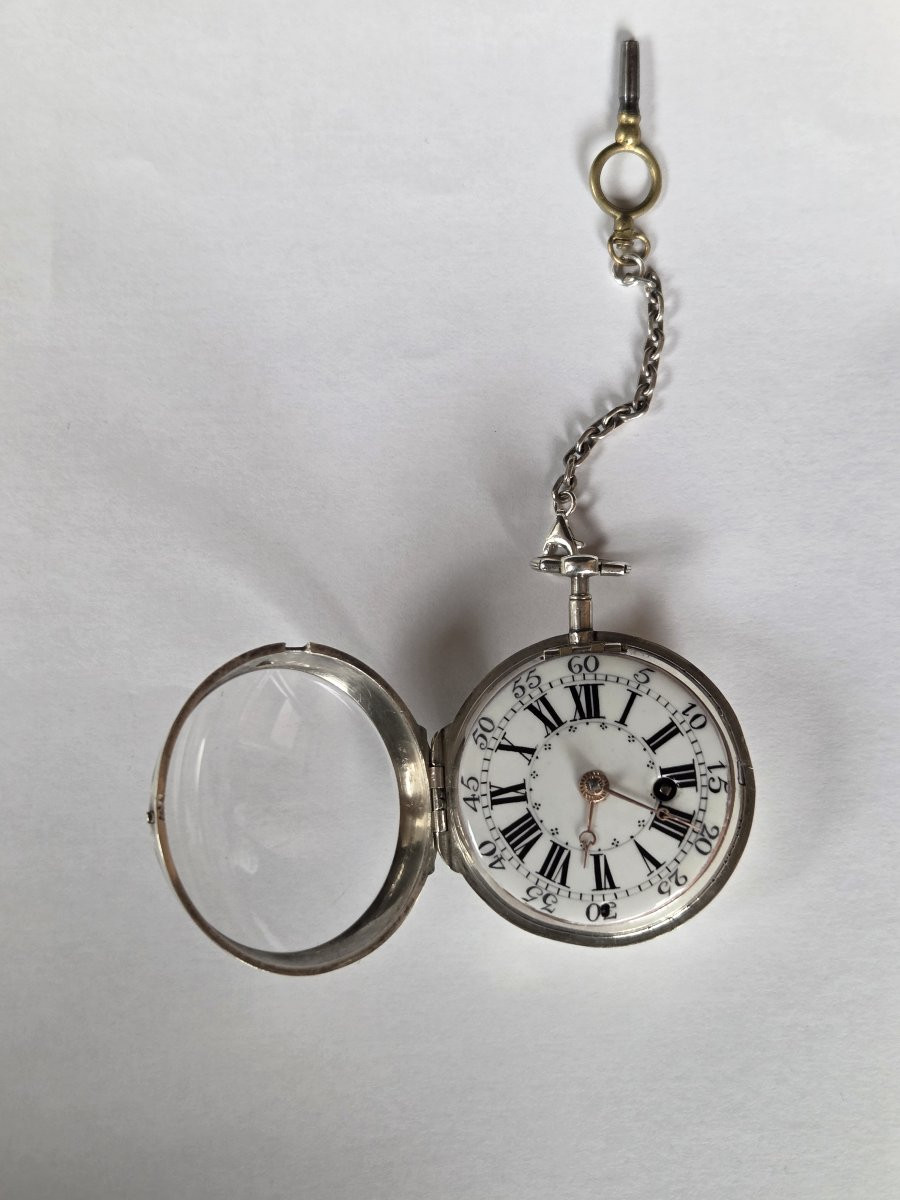 Montre gousset - Oignon - en argent signée Le Roy - Fin XVIIIe siècle-photo-3