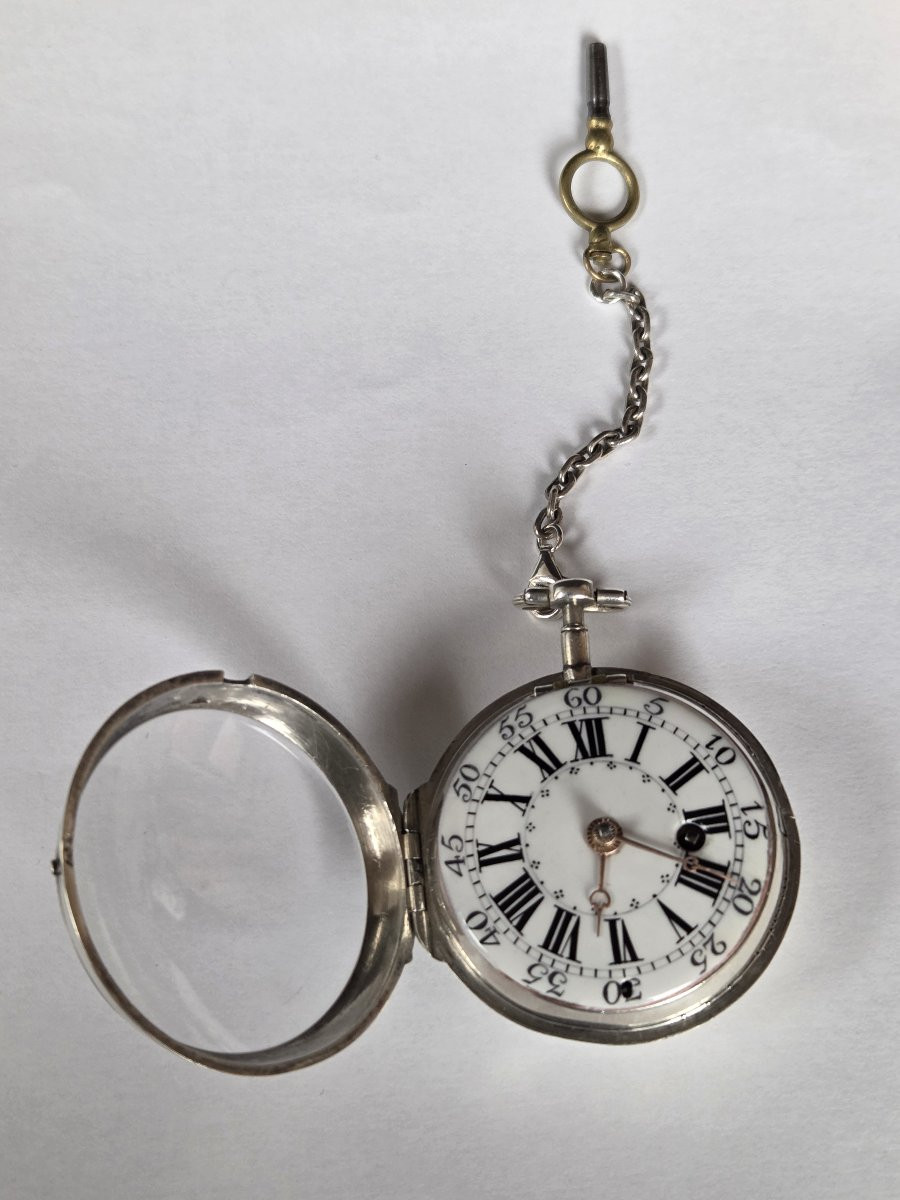 Montre gousset - Oignon - en argent signée Le Roy - Fin XVIIIe siècle-photo-4