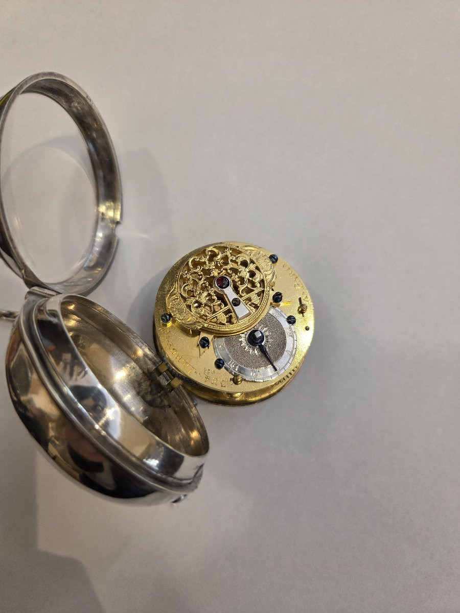 Montre gousset - Oignon - en argent signée Le Roy - Fin XVIIIe siècle-photo-4