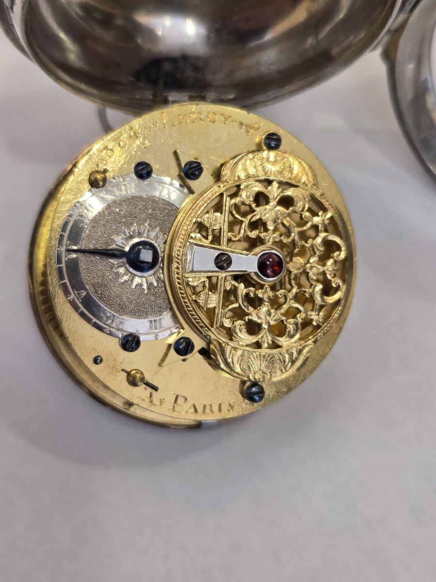 Montre gousset - Oignon - en argent signée Le Roy - Fin XVIIIe siècle-photo-5