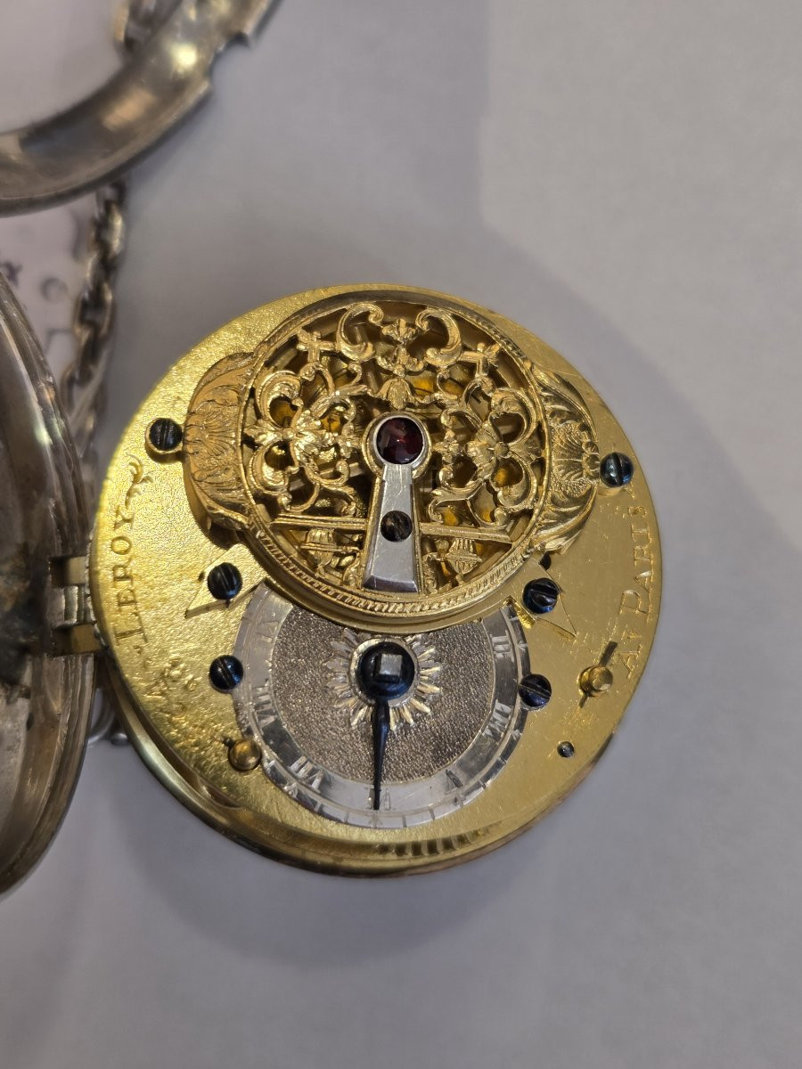 Montre gousset - Oignon - en argent signée Le Roy - Fin XVIIIe siècle-photo-7