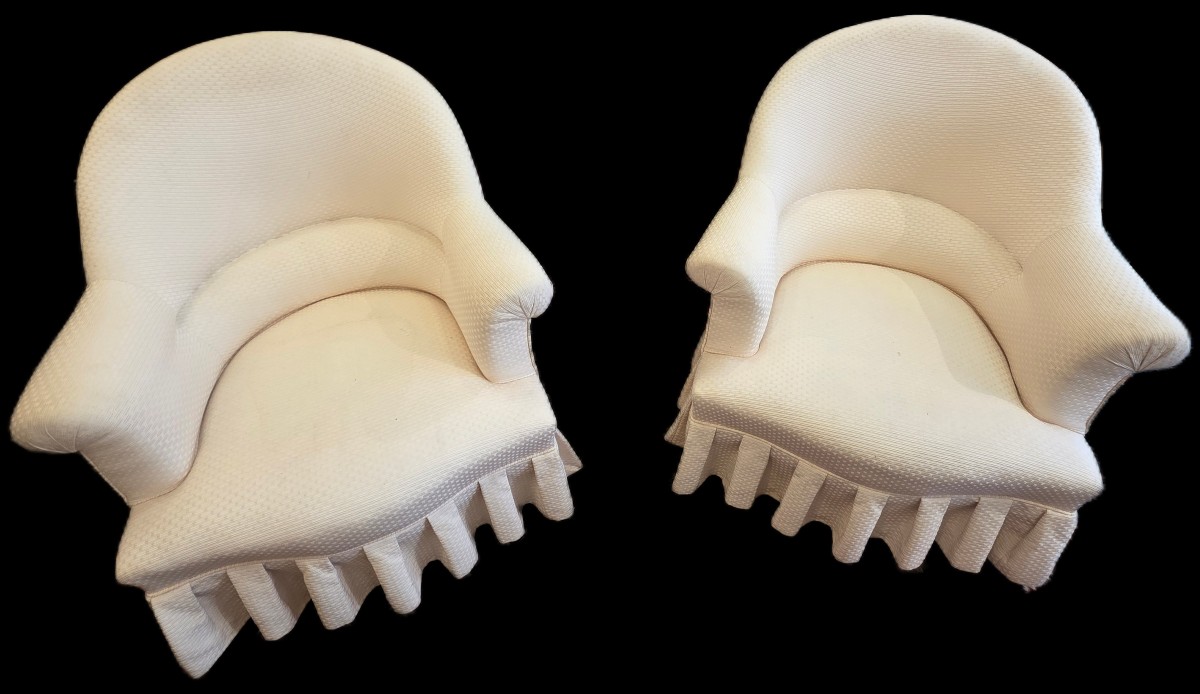 Pair Of Toadstools With Ruffles - Napoleon III Style