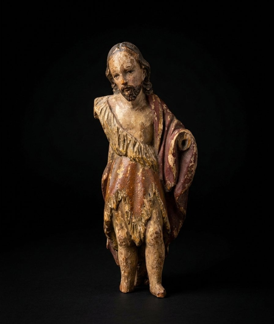Christ en bois sculpté polychrome (XVIIIe siècle)-photo-4