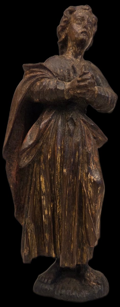 Sculpture en bois - Saint Jean en prière (XIXe siècle)-photo-2