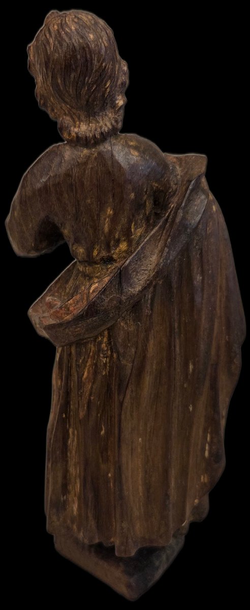 Sculpture en bois - Saint Jean en prière (XIXe siècle)-photo-3