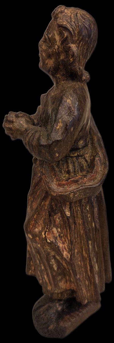 Sculpture en bois - Saint Jean en prière (XIXe siècle)-photo-1