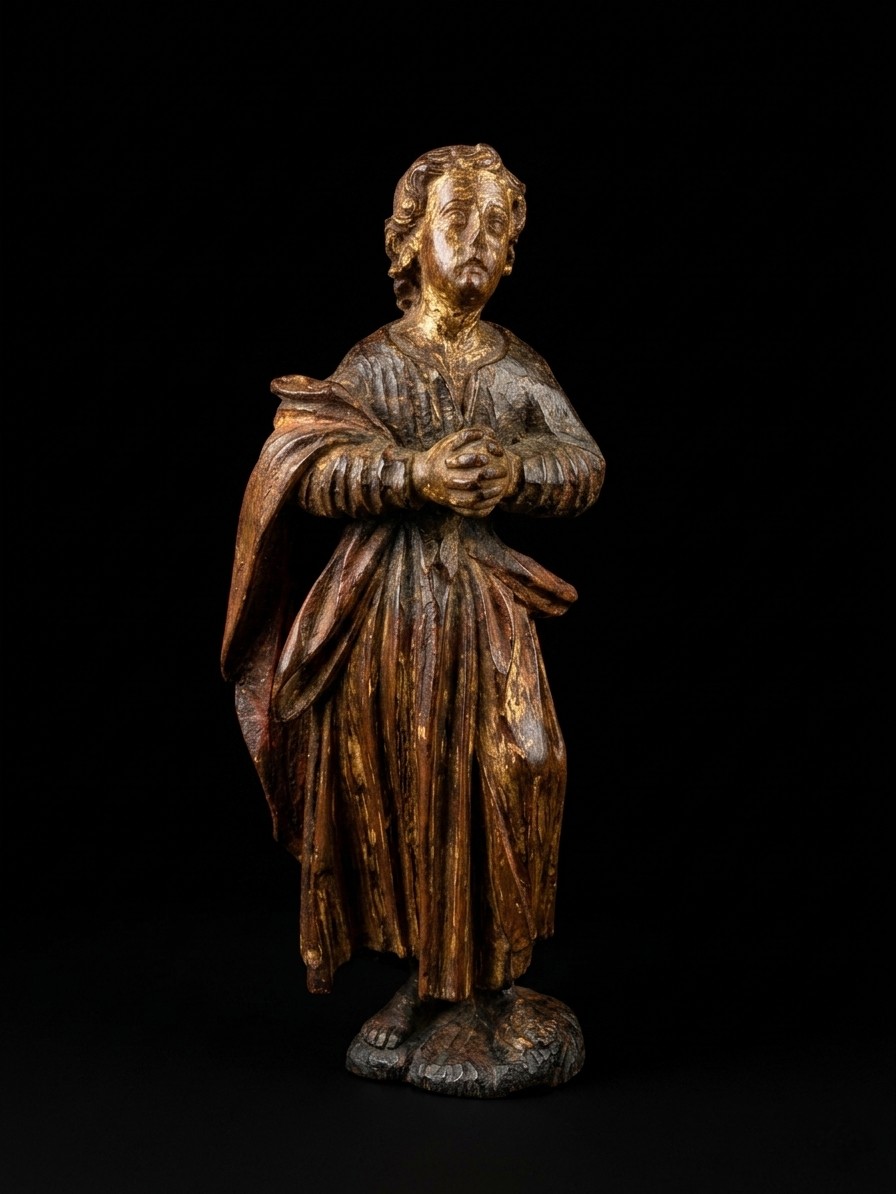 Sculpture en bois - Saint Jean en prière (XIXe siècle)