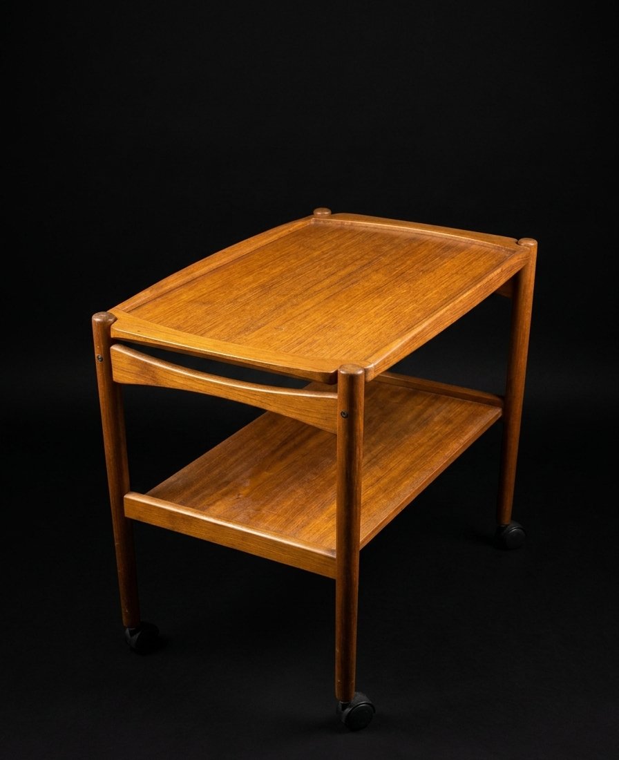 Table desserte en bois - style Scandinave (XXe siècle)-photo-2