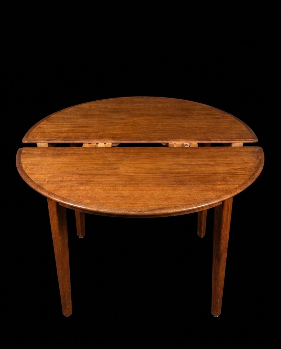 Table de salle à manger ronde - Henning Kjaernulf pour Soro Stolefabrik (XXe siècle)-photo-2