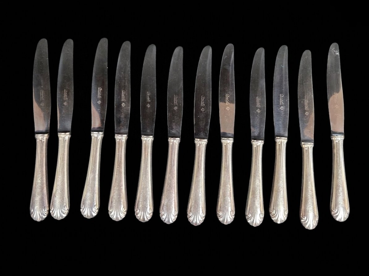 Maison Christofle - Suite Of 12 Silver-plated Knives (20th Century)-photo-2
