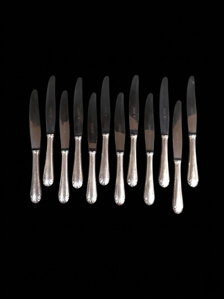 Maison Christofle - Suite Of 12 Silver-plated Knives (20th Century)-photo-3
