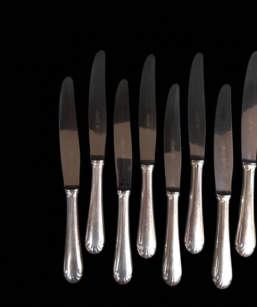 Maison Christofle - Suite Of 12 Silver-plated Knives (20th Century)-photo-4