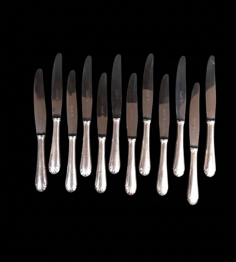 Maison Christofle - Suite Of 12 Silver-plated Knives (20th Century)