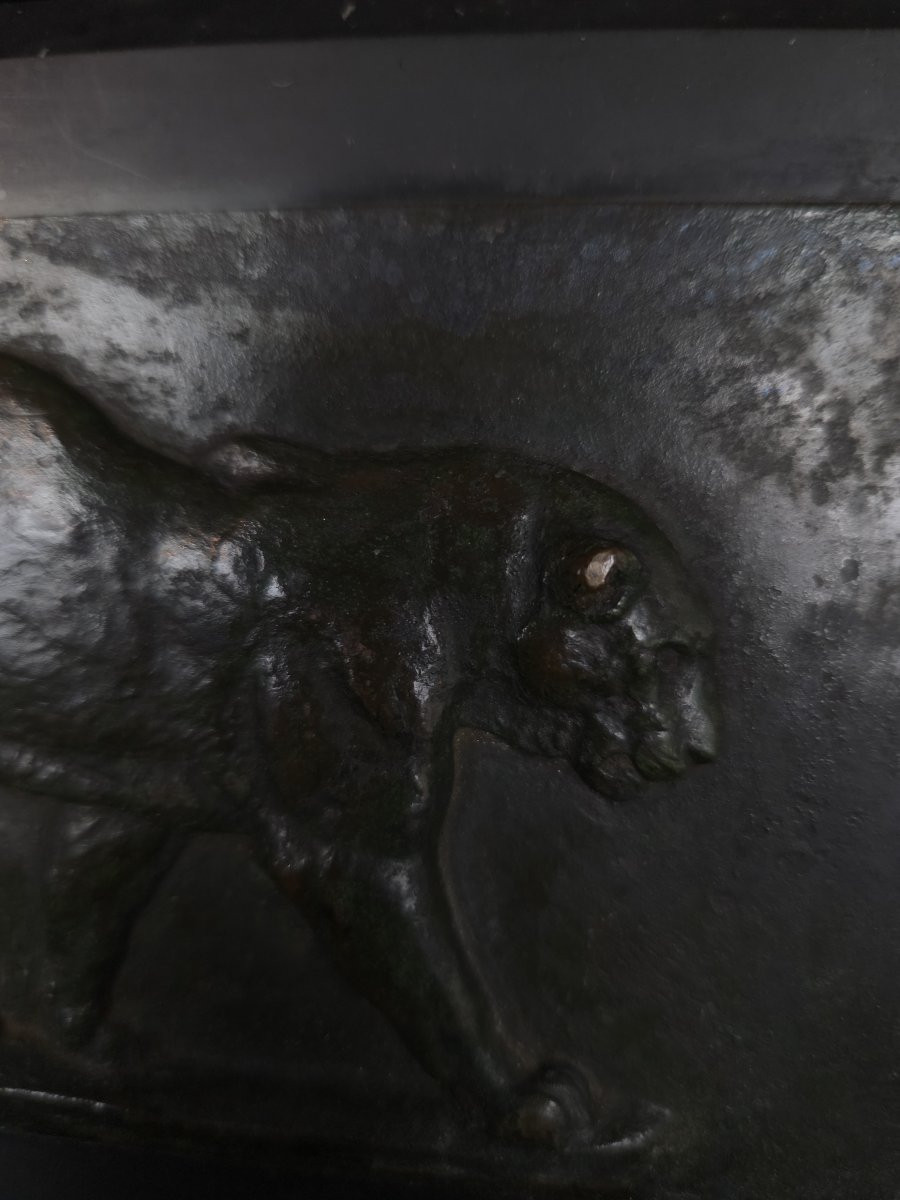 Antoine-Louis Barye (1795-1875) - Paire de plaques en bronze sur marbre-photo-4