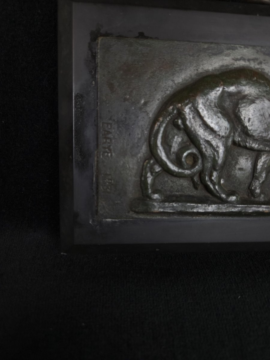 Antoine-Louis Barye (1795-1875) - Paire de plaques en bronze sur marbre-photo-5