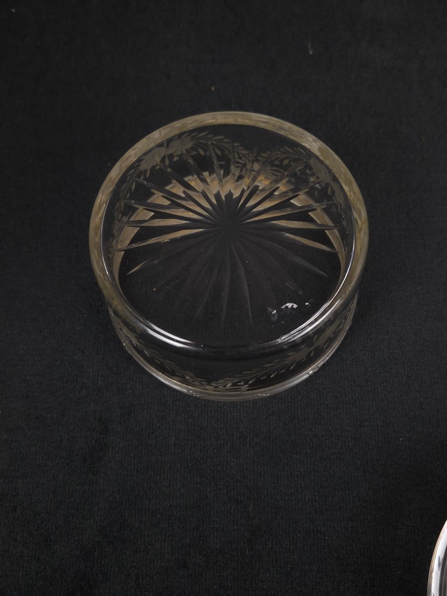 Engraved Crystal And Sterling Silver Bonbonnière - Louis XVI Style (late 19th Century)-photo-4