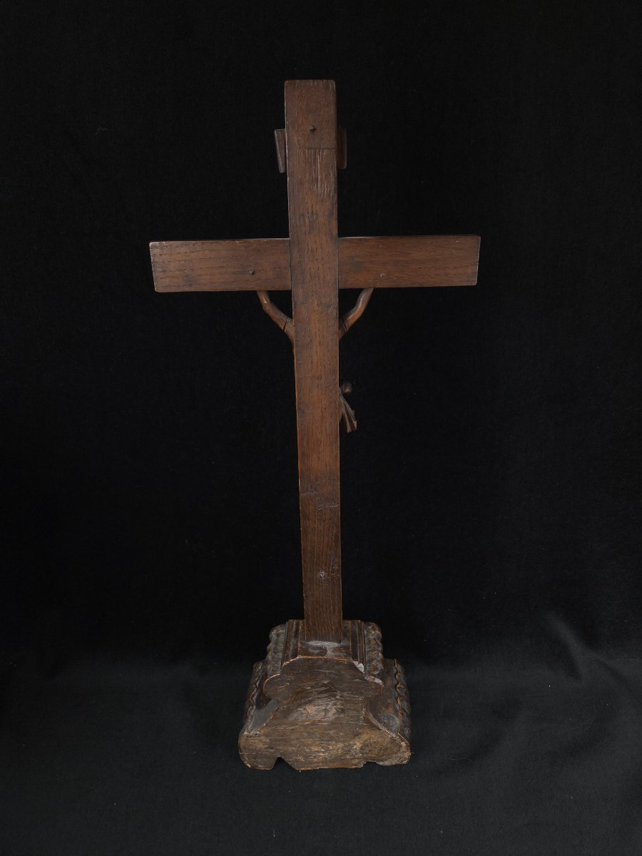 Cruxifix en bois - Golgotha - XIXe siècle-photo-5