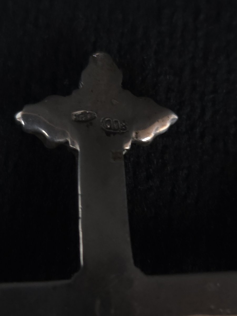 Cruxifix de table en argent massif 800 - Travail italien (XXe siècle)-photo-3