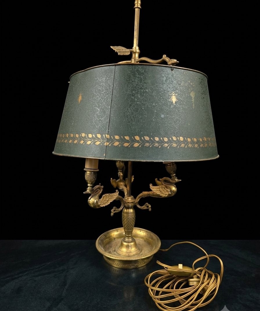 Lampe bouillotte en bronze style Louis XVI (XXe siècle)-photo-2