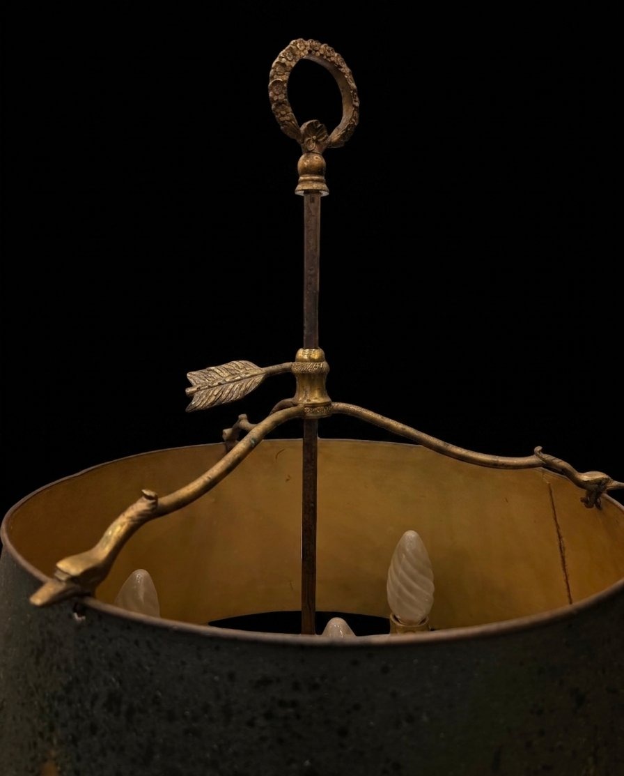Lampe bouillotte en bronze style Louis XVI (XXe siècle)-photo-4