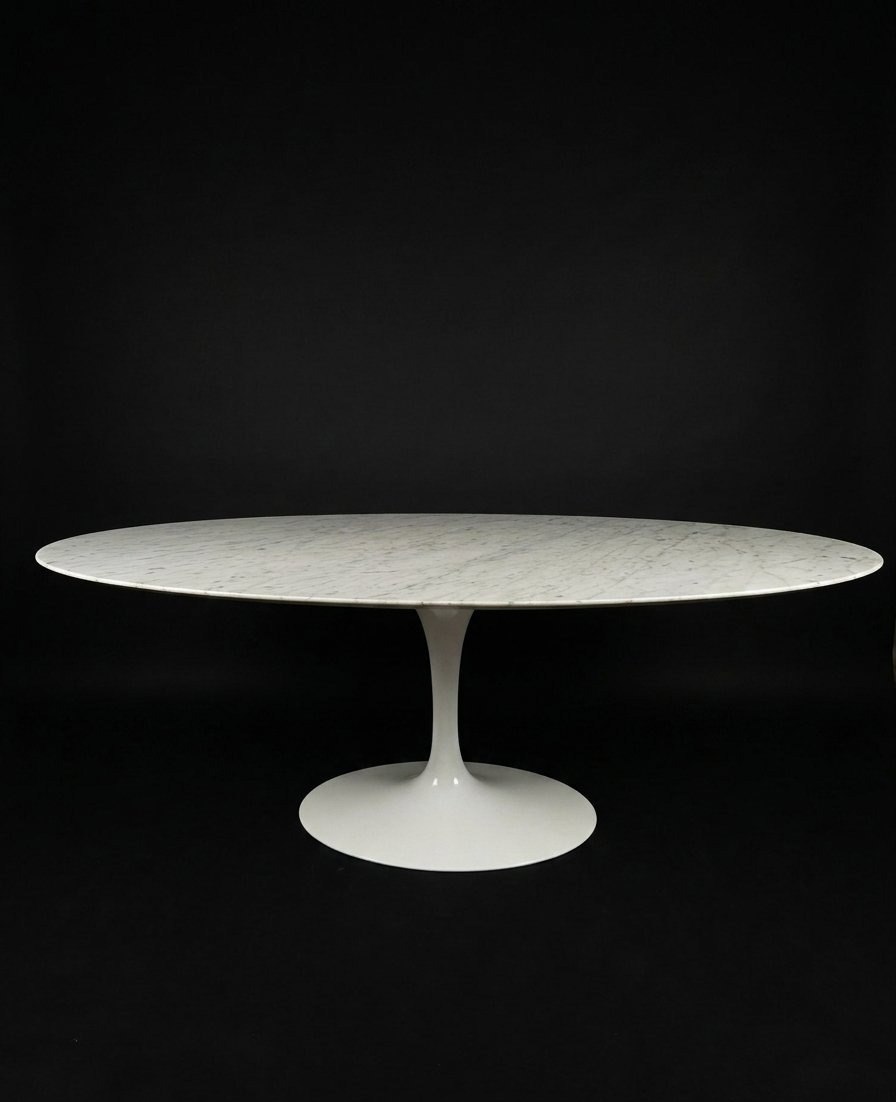 Tulip Oval Table In Marble - Eero Saarinien For Knoll (20th Century)-photo-3