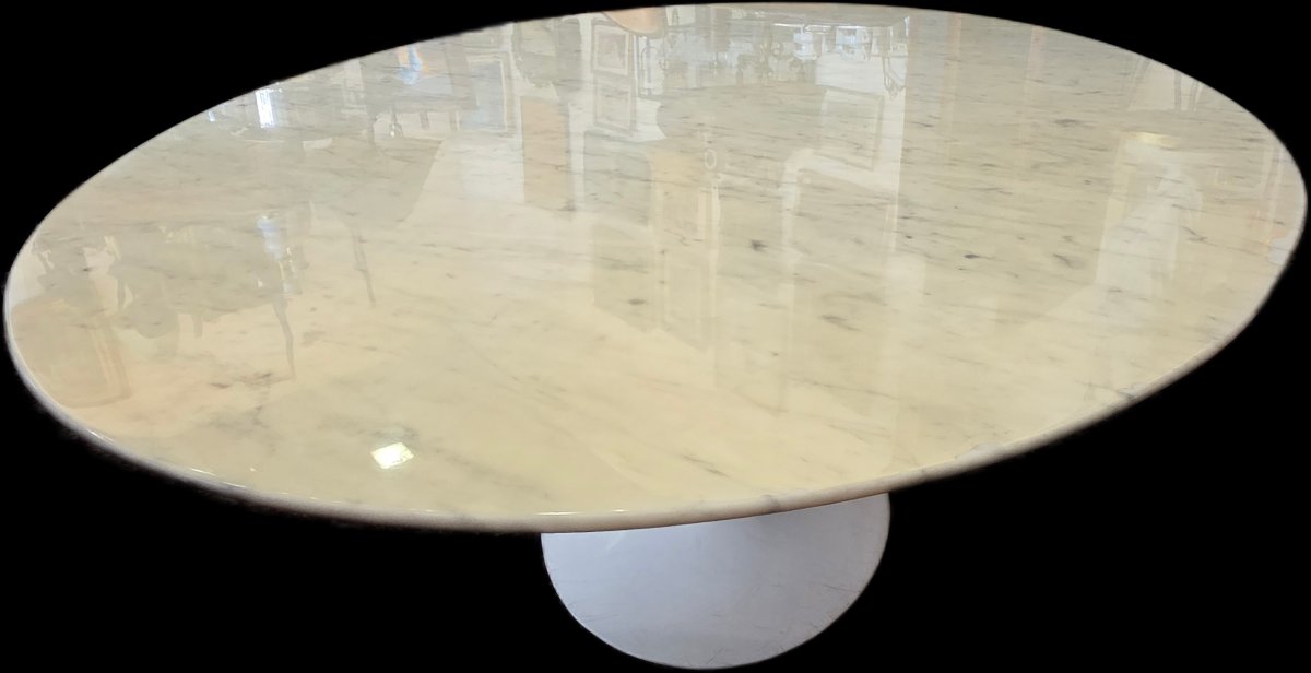 Tulip Oval Table In Marble - Eero Saarinien For Knoll (20th Century)-photo-4