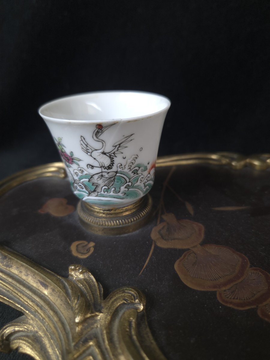 Encrier de style Louis XV en laque de Chine et bronze - XIXe siècle-photo-2