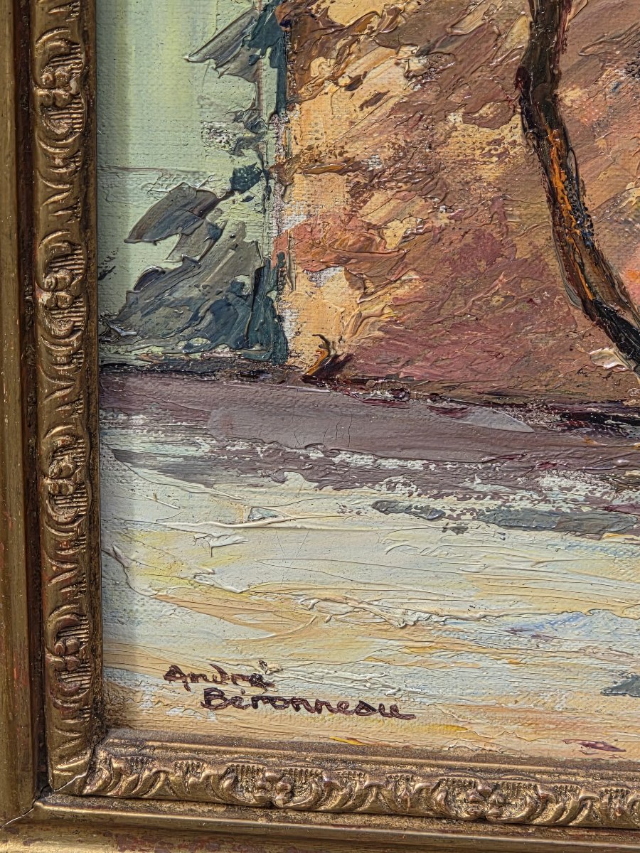 André Beronneau (1886-1973) - Oil On Canvas - La Bouillabaisse Beach (saint-tropez)-photo-4