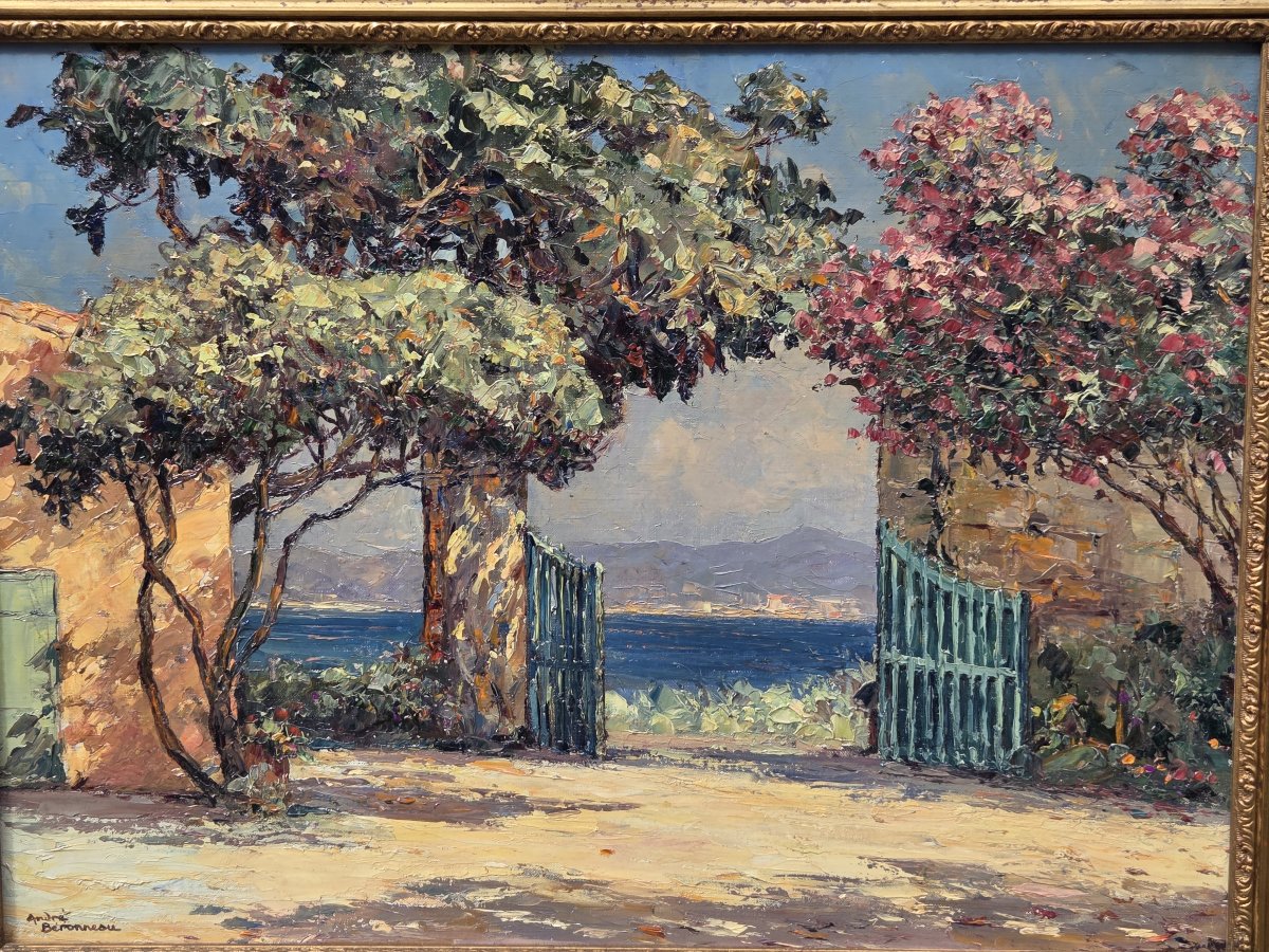 André Beronneau (1886-1973) - Oil On Canvas - La Bouillabaisse Beach (saint-tropez)-photo-1