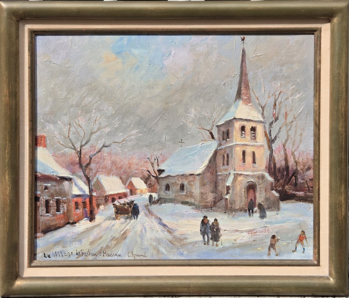 Constantin Bruni (1900-1969) - Oil On Canvas - Village Of Fachin (morvan)-photo-2