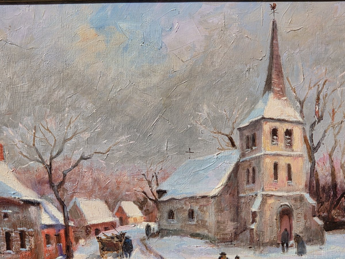 Constantin Bruni (1900-1969) - Oil On Canvas - Village Of Fachin (morvan)-photo-3