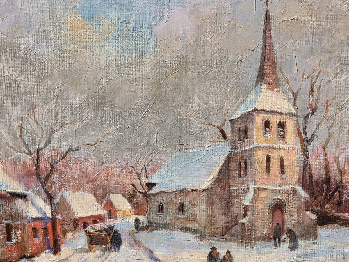 Constantin Bruni (1900-1969) - Oil On Canvas - Village Of Fachin (morvan)-photo-1