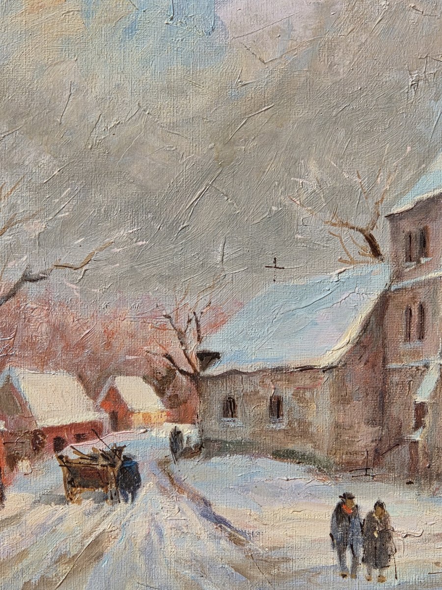 Constantin Bruni (1900-1969) - Oil On Canvas - Village Of Fachin (morvan)-photo-3