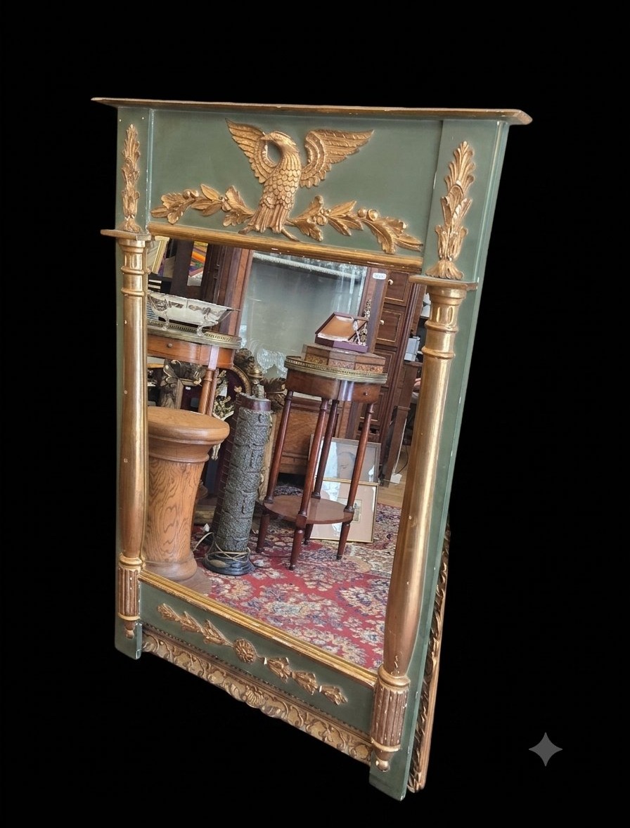 Miroir de style Empire en bois doré - XIXe siècle-photo-2