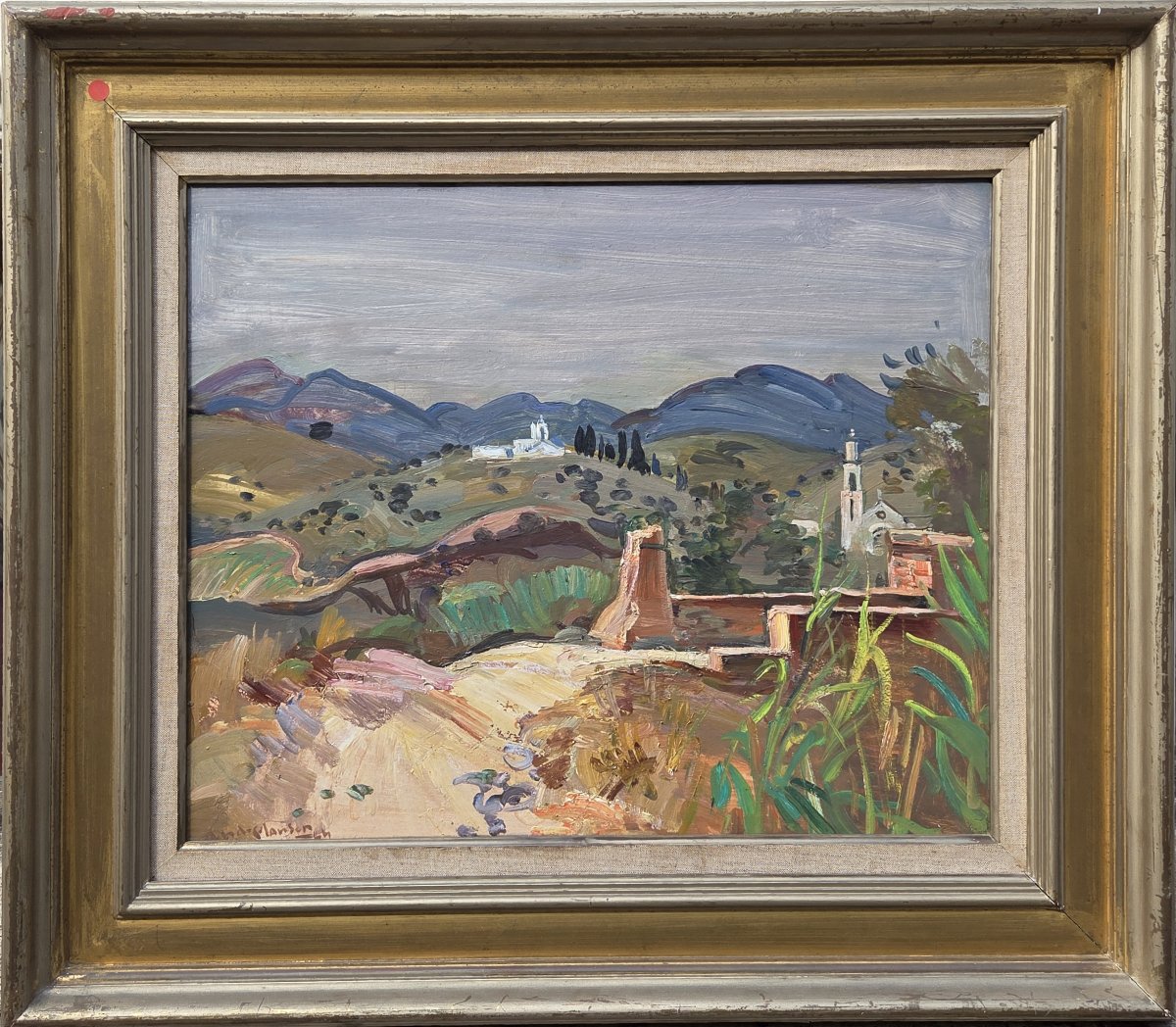 André Planson (1898-1981) - Huile sur panneau - Environs de Reus (Espagne) -photo-2