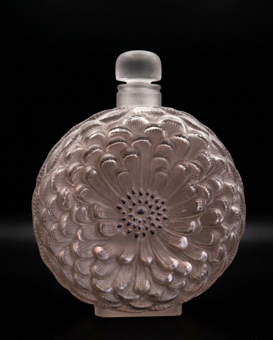 René LALIQUE - Flacon Dahlia n°1 en verre fumé - 1931 -photo-4