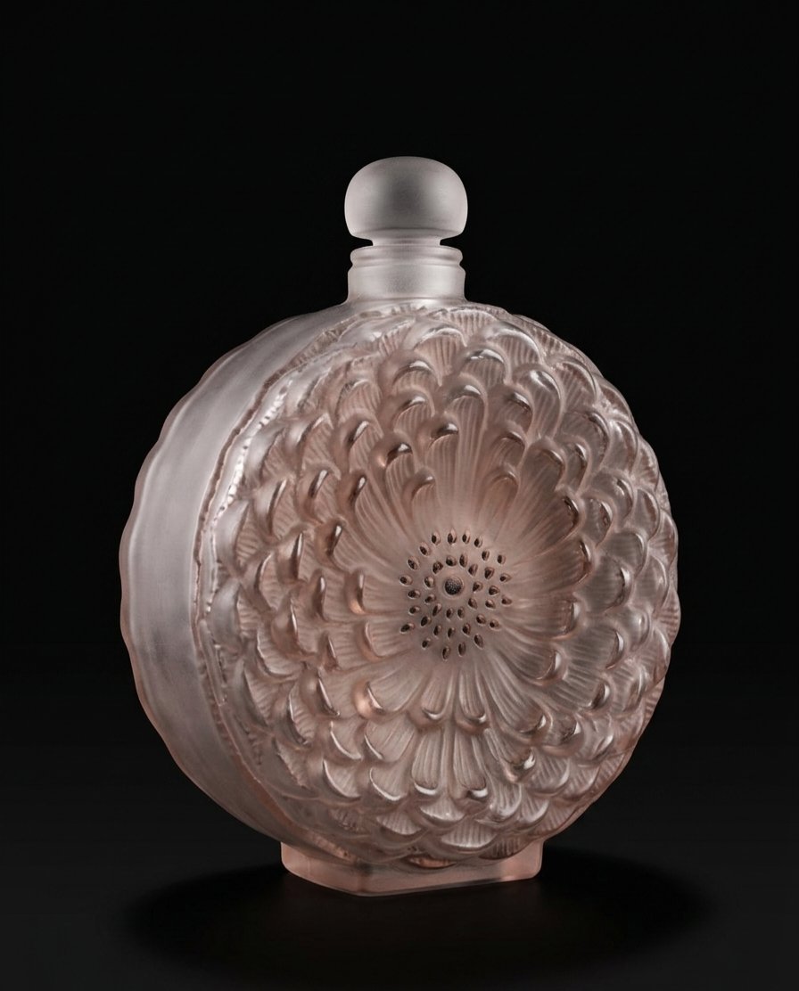 René LALIQUE - Flacon Dahlia n°1 en verre fumé - 1931 -photo-1