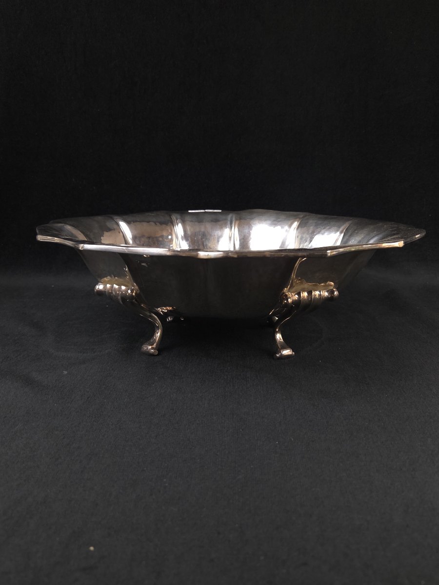Coupe centre de table polylobée en métal argenté - Sheffield (XXe siècle)-photo-2