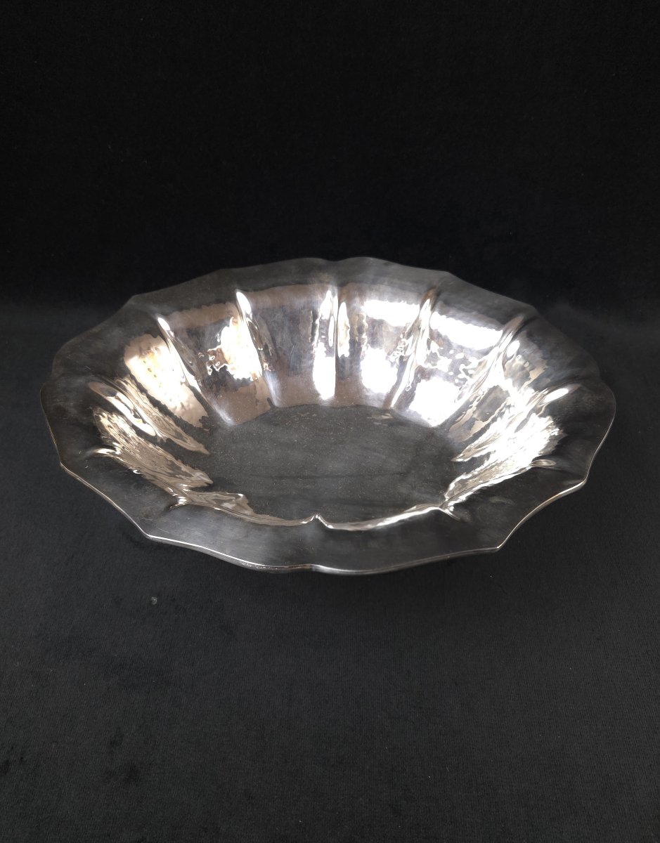 Coupe centre de table polylobée en métal argenté - Sheffield (XXe siècle)-photo-3